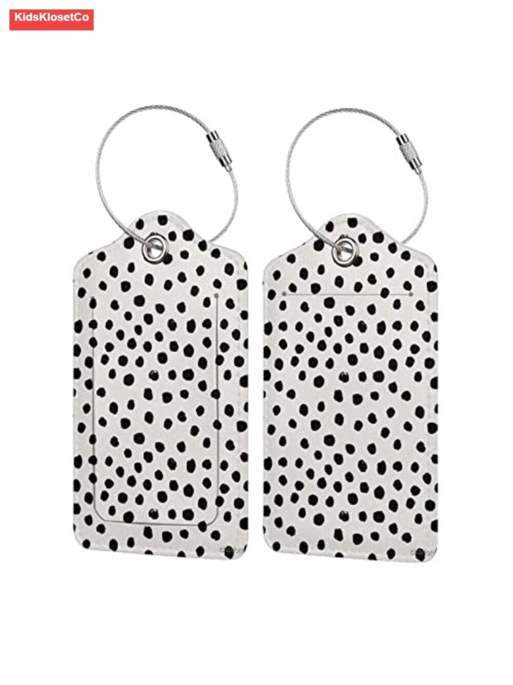 2 Pack PU Leather Luggage Tags with Privacy Cover for Suitcase Travel Bag